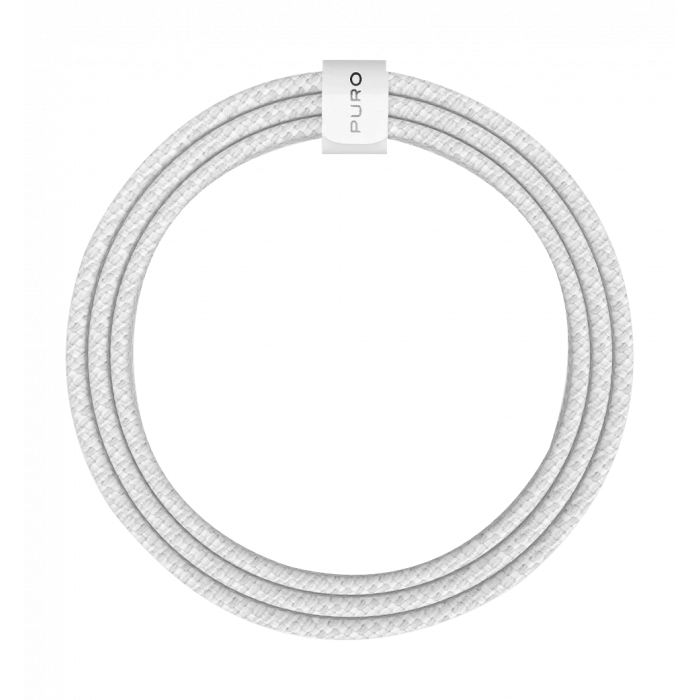 Зарядний кабель Puro Braided Cable FABK4 USB-C to USB-C, 1.5m 60W 480mbps, white PUCCCFABK415MTWHI