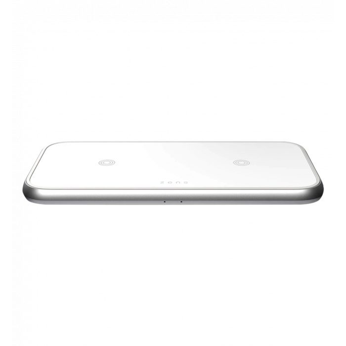 Зарядна станція Zens Dual Aluminium Wireless Charger White USB-C 30W PD Wall Charger (ZEDC10W/00)