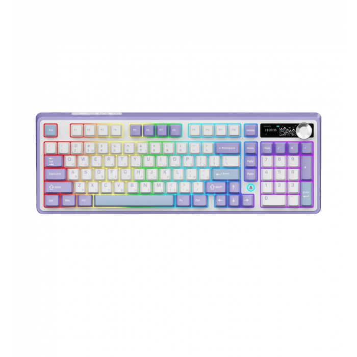 Бездротова механічна клавіатура Ajazz AK980 Clear Sky Switch - Purple (AK980-CS-PWB)