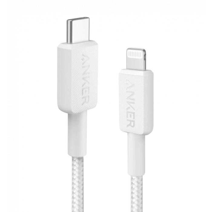 Кабель ANKER 322 USB-C to Lightning - 0.9m Nylon (Білий)