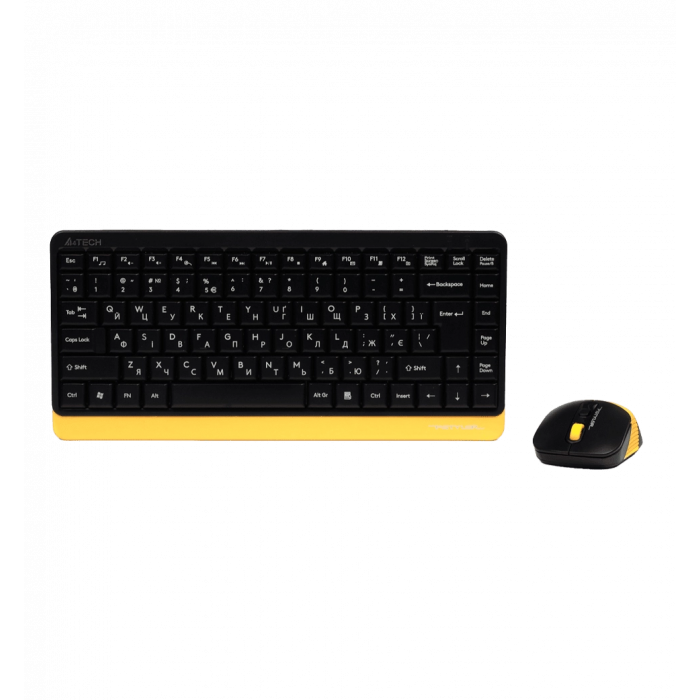 A4Tech Fstyler FG1110, комплект бездротовий клавіатура з мишою, чорний+жовтий колір