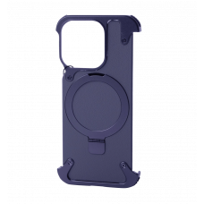 Чохол Leather Metal Frame MagSafe for iPhone 15 Pro Max Blue