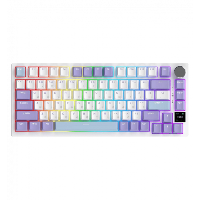 Бездротова механічна клавіатура Ajazz AK820 PRO 75% Gift Switch White RGB   (AK820PRO-G-PWB)