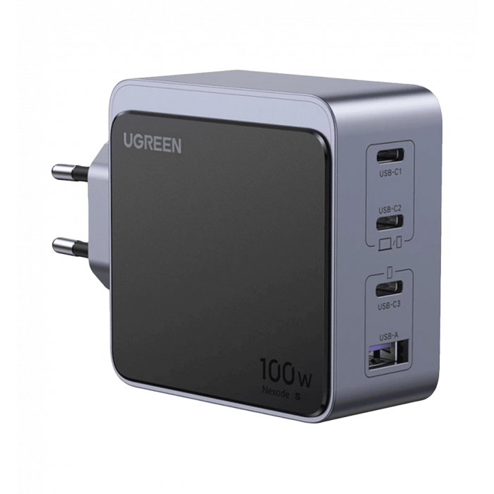 Адаптер UGREEN X565 Nexode Air USB-A+3xUSB-C 100W GaN Tech Fast Charger Space Gray (35043)