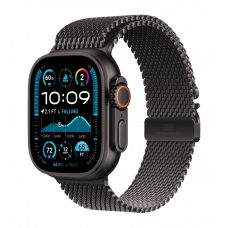 Apple Watch Ultra 2 49mm GPS + LTE Black Titanium Case with Black Titanium Milanese Loop Small (2024) (MX4W3)