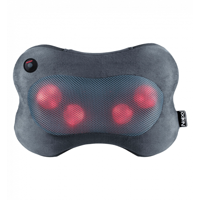 Масажна подушка NAIPO Back and Neck (Ultra-soft Plush Fabric) для спини та шиї з підігрівом та додат