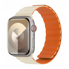 Ремінець Benks Magnetic Silicone Watch Band 42/44/45/49 mm Starlight with Orange