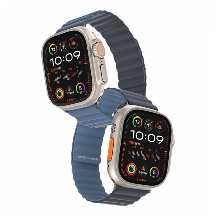 Ремінець Keephone iBands, Silicone Magnetic Snap Light Blue+Dark Blue (KPIBA49LBLDBL)