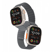 Strap Keephone iBands, Silicone Magnetic Snap Light Gray + Dark Gray (KPIBA49LGYDGY)