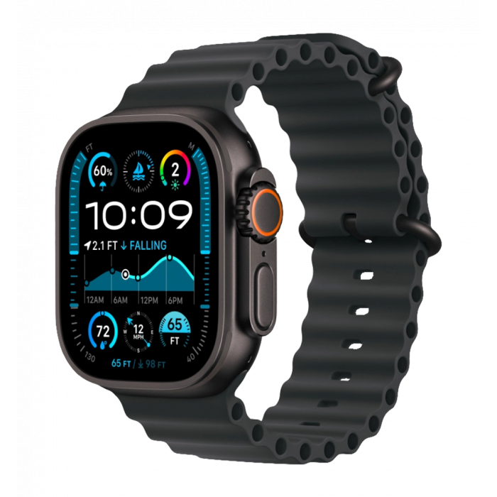 Apple Watch Ultra 2 49mm GPS + LTE Black Titanium Case with Black Ocean Band (MX4P3)