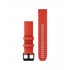 Ремінці для годинника Garmin QuickFit 22 силіконові, лазерно-червоні з чорною сталевою фурнітурою