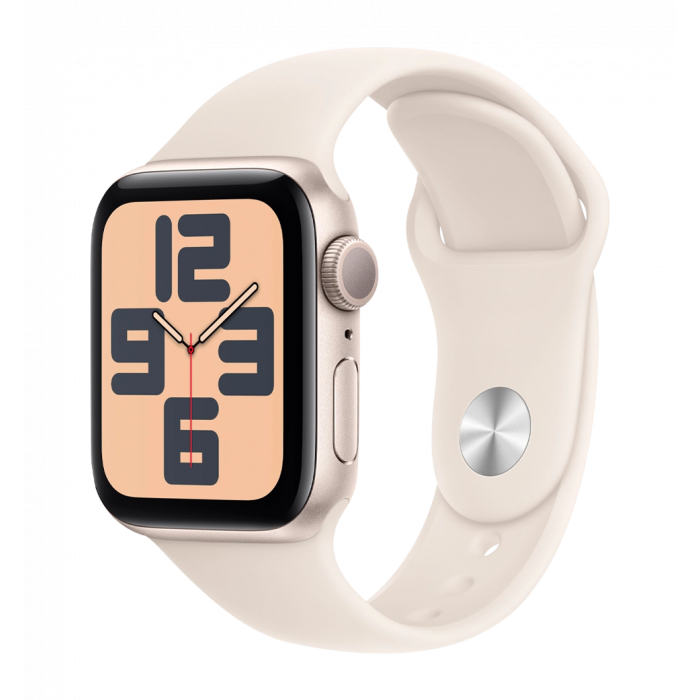 Apple Watch SE2 2024 44mm Starlight Aluminium Case with Starlight Sport Band M/L (MXEV3)