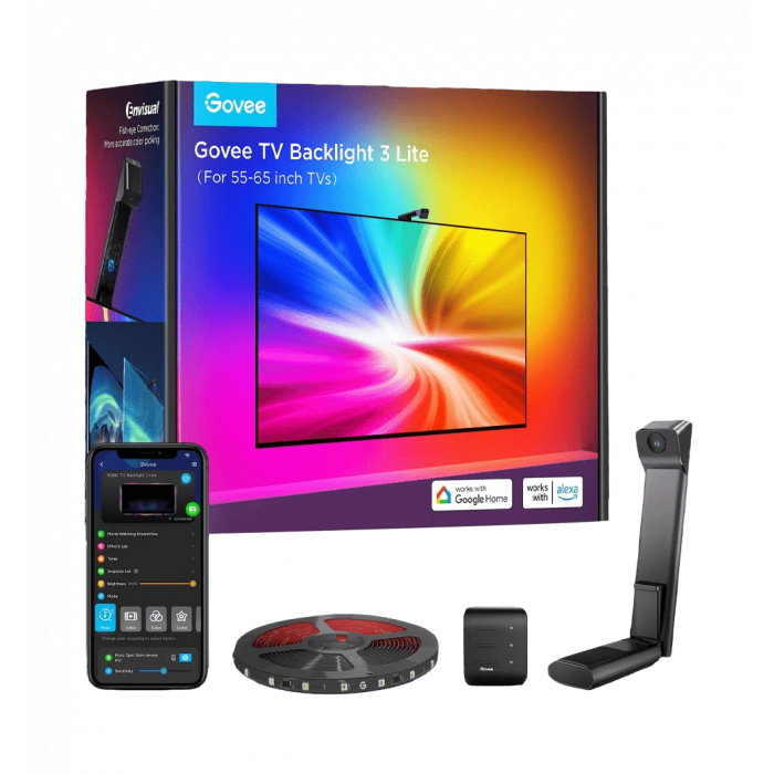 Набір адаптивного підсвічування Govee H6099 Backlight 3 Lite 55-65', RGBIC, WI-FI/Bluetooth, чорний