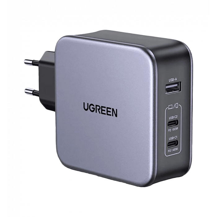 Адаптер UGREEN CD289 GaN Fast Charger 140W with Cable Gray (90549)