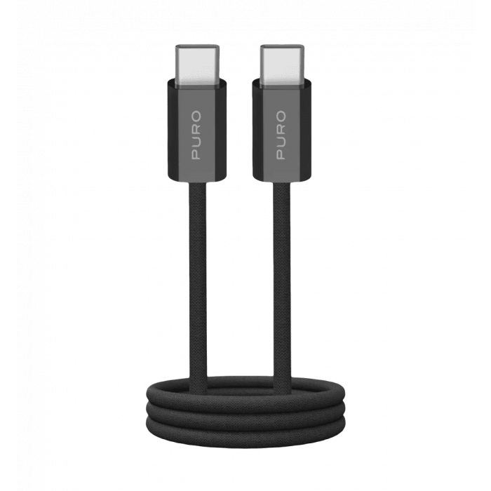 Зарядний кабель Puro Braided Cable FABK4 USB-C to USB-C, 1.5m 60W 480mbps, black PUCCCFABK415MTBLK