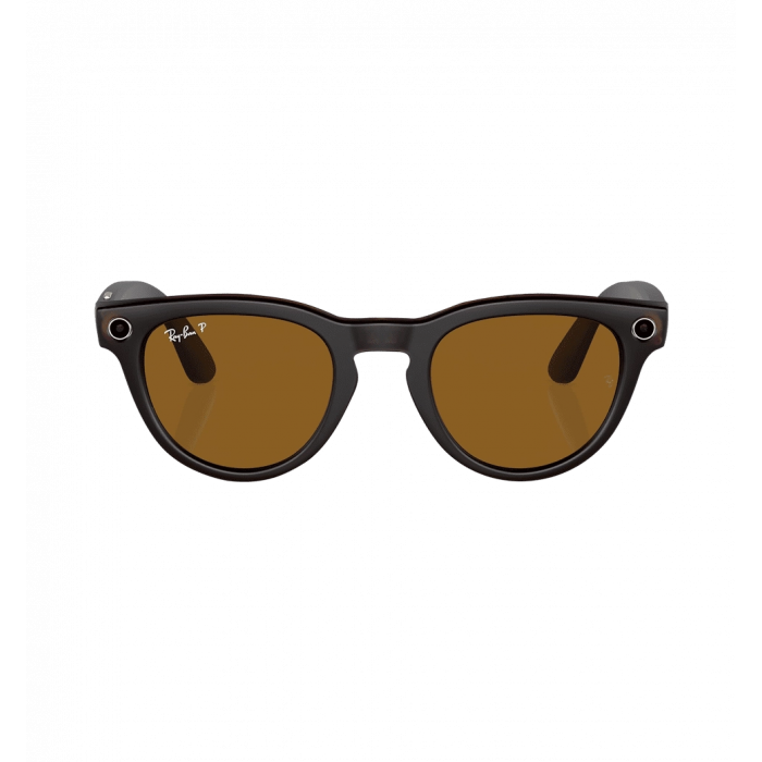 Смарт-очки Ray-Ban Meta Headliner Shiny Jeans/Dusty Red с сине-фиолетовым светофильтром (RW4009 66985Q 50-23)