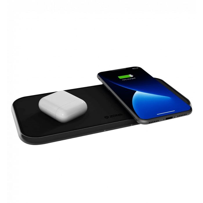 Зарядна станція Zens Dual Aluminium Wireless Charger Black USB-C 30W PD Wall Charger (ZEDC10B/00)