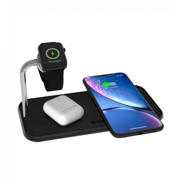 Зарядна станція Zens Dual Aluminum Wireless Charger + Watch Black (ZEDC05B/00)