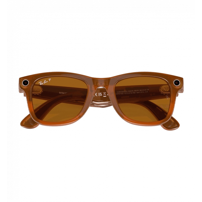 Ray-Ban Meta Wayfarer Shiny Caramel Frame Brown Lenses (RW4008 670683 50-22)