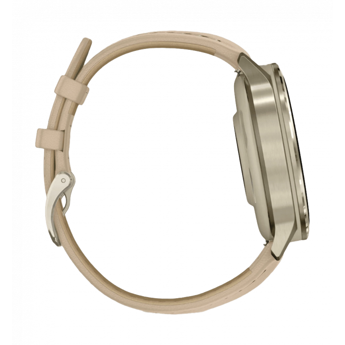 Смарт-годинник Garmin Venu 4 41 mm Lunar Gold with Light Sand Leather Band (010-03013-03)