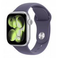 Apple Watch Series 11 GPS 46mm Silver Aluminium Case with Purple Fog Sport Band - M/L (MEVA4)