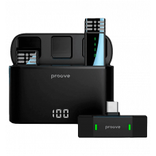 Беспроводной петличный микрофон Proove Record Type-C + Lightning (black)