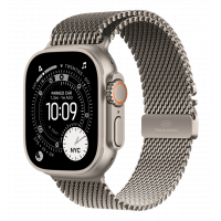 Apple Watch Ultra 3 GPS + Cellular 49mm Natural Titanium Case with Natural Titanium Milanese Loop - Small (MEWW4)