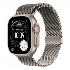 Apple Watch Ultra 3 GPS + Cellular 49mm Natural Titanium Case with Natural Titanium Milanese Loop - Small (MEWW4)
