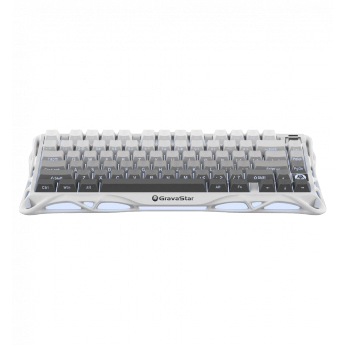 Клавіатура механічна GravaStar Mercury K1 80keys, GravaStar x Kailh Cheery Pink, EN/UKR, BT/WL/USB, білий
