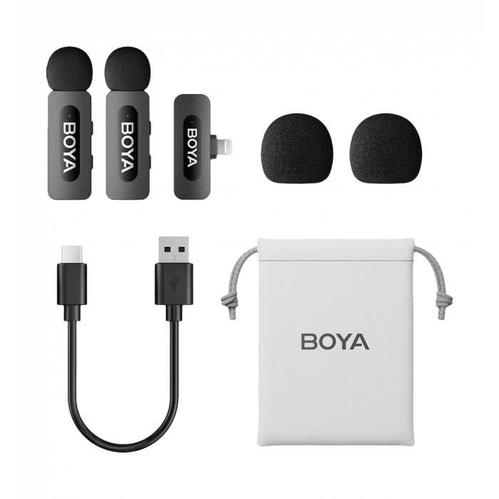 Бездротовий петличний мікрофон BOYA BY-V2 Lightning Black
