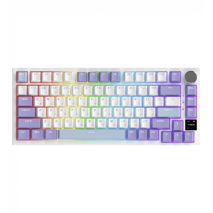 Бездротова механічна клавіатура Ajazz AK820 PRO 75% Flying Fish Switch White RGB (AK820PRO-FF-PWB)