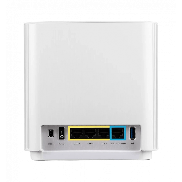 Система WiFi-Mesh ASUS ZenWiFi XT8 v2 AX6600, 3xGE LAN, 1x2.5GE WAN, 1xUSB3.1, 1мод, білий, EU-UK