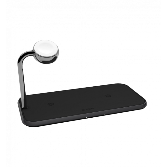 Зарядна станція Zens Dual Aluminum Wireless Charger + Watch Black (ZEDC05B/00)