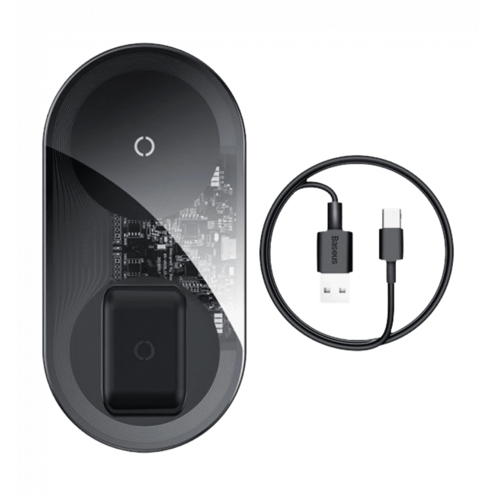 Зарядная станция Baseus Simple 2in1 Wireless Charger Transparent (WXJK-CA02/WXJK-A01)
