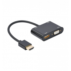 Адаптер-перехідник HDMI на HDMI/VGA Cablexpert A-HDMIM-HDMIFVGAF-01