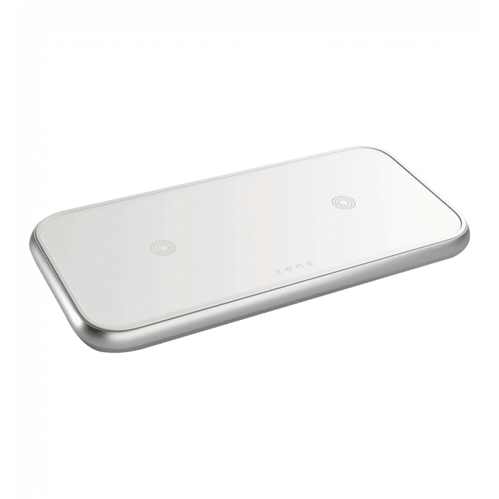 Зарядна станція Zens Dual Aluminium Wireless Charger White USB-C 30W PD Wall Charger (ZEDC10W/00)