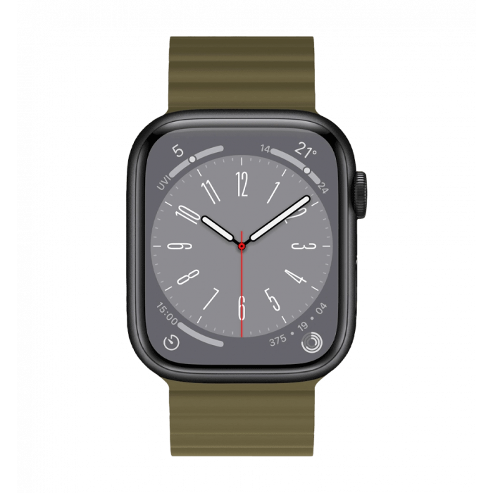 Ремінець Wiwu для Apple Watch 38/40/41mm Magnetic silicone watch band Green-Yellow