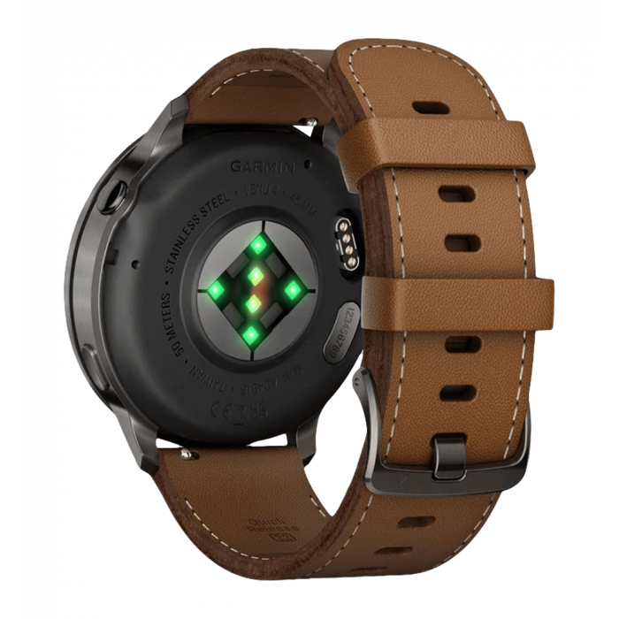 Smart watch Garmin Venu 4 45 mm Slate with Brown Leather Band (010-03014-03)