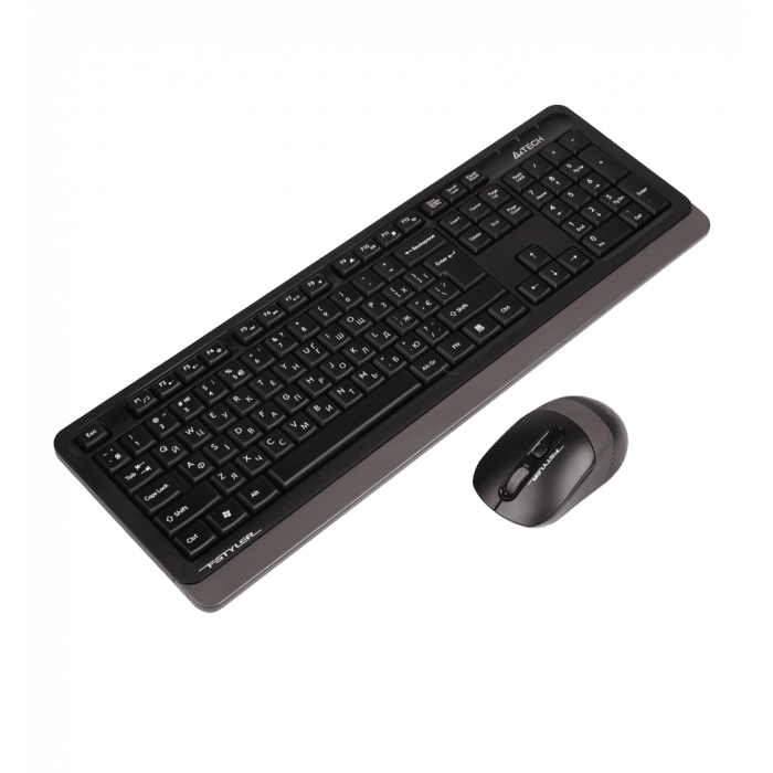 A4Tech Fstyler FG1010, комплект бездротовий клавіатура з мишою, чорний+сірий колір