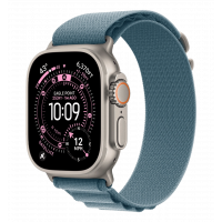 Apple Watch Ultra 3 GPS + Cellular 49mm Natural Titanium Case with Light Blue Alpine Loop - Small (MEWK4)