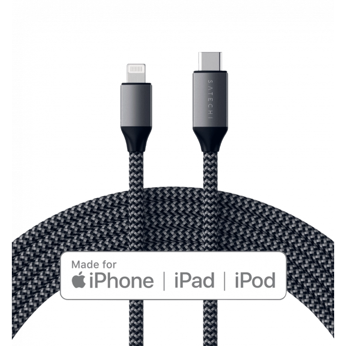 Satechi USB-C to Lightning Cable Space Gray (1.8 m) (ST-TCL18M)