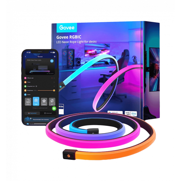 Лента светодиодная умная Govee H61C3 Neon Gaming Table Light, 3м, WI-FI/Bluetooth, белый