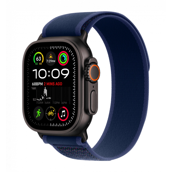 Apple Watch Ultra 2 49mm GPS + LTE Black Titanium Case with Blue Trail Loop S/M (MYTJ3, MYQ73)