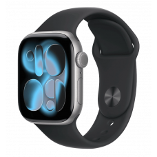Apple Watch Series 11 GPS 46 мм из алюминия цвета «серый космос» с черным спортивным ремешком — M/L (MEV44)