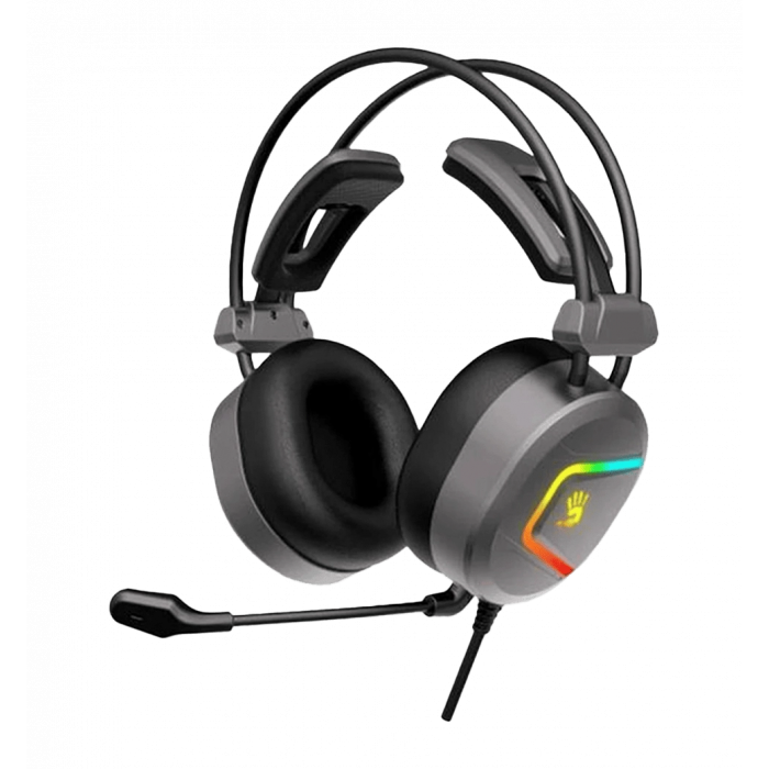 Гарнітура ігрова Bloody MC750 Bloody з підсвічуванням, USB, колір сірий
