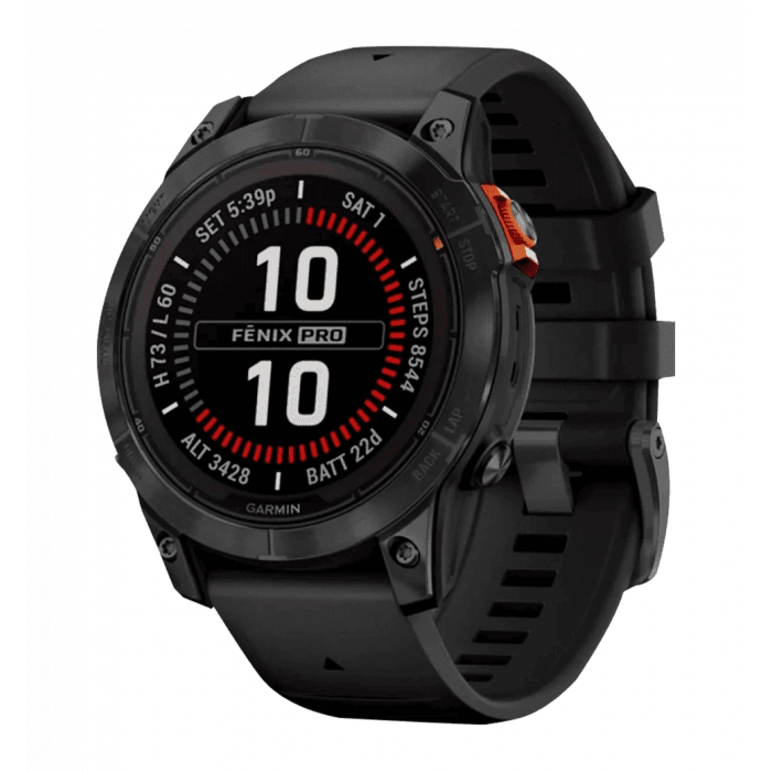 Garmin Fenix ​​7X Pro Solar Slate Gray w. Black Band (010-02778-00/01) Used