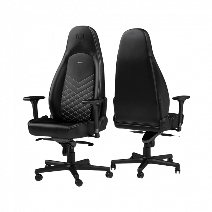 Крісло Noblechairs ICON Black/Platinum White