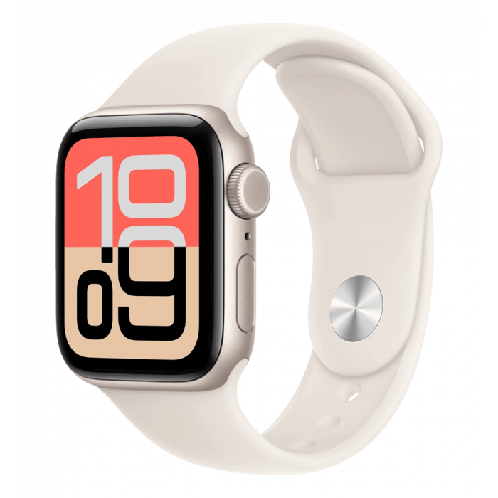 Apple Watch SE 3 GPS 44mm Starlight Aluminium Case with Starlight Sport Band - S/M (MEHG4)