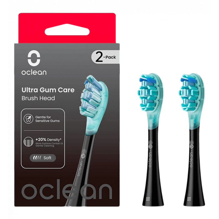 Насадка для зубної електрощітки Oclean UG02 B02 Ultra Gum Care Brush Black (2 шт) (6970810553567)