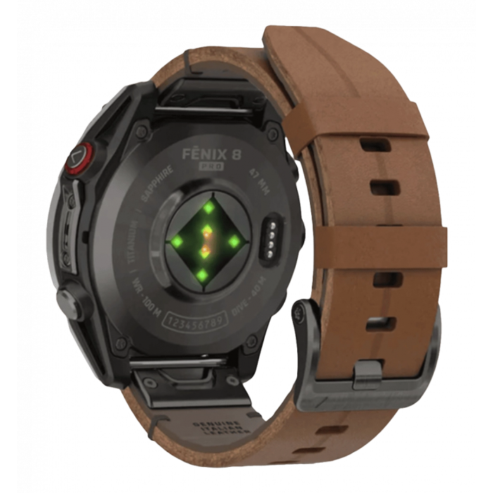 Смарт-годинник Garmin Fenix 8 Pro (47 mm) AMOLED Sapphire, титан Carbon Gray DLC шкіряним ремінцем (010-03198-40)